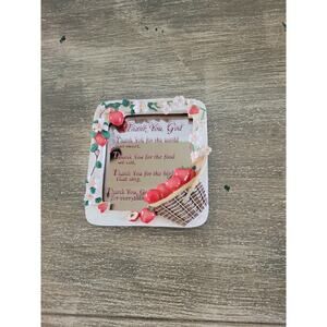 Vintage Oval Mirror Design Thank You God With Apples And Flowers